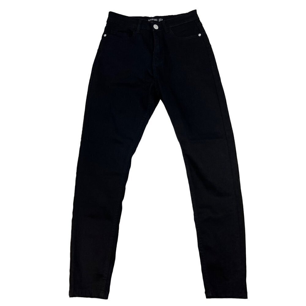 Boohoo Women’s High Rise Black Skinny Jeans Five Pocket Sz 6